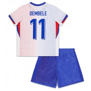 Fotbalové Dres Francie Ousmane Dembele #11 Dětské Venkovní Oblečení ME 2024 Krátký Rukáv (+ trenýrky)